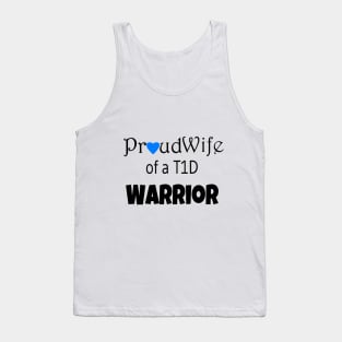 Proud Wife - Black Text - Blue Heart Tank Top